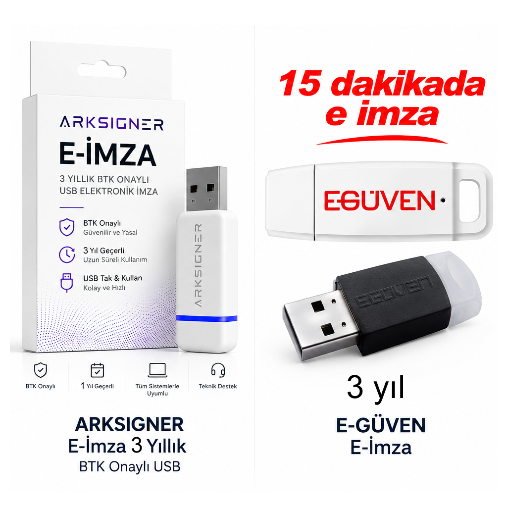 E-İmza Sertifika Süre Yenileme (Mevcut Token İçin 3 Yıl Uzatma)